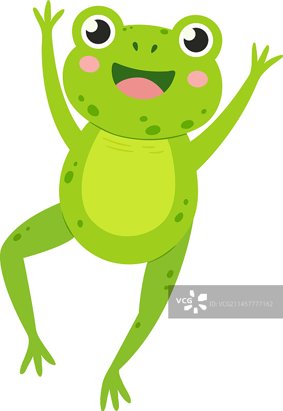 跳跃的快乐青蛙卡通形象图片素材