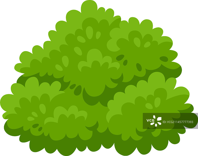 卡通灌木绿色树叶夏季公园植物图片素材
