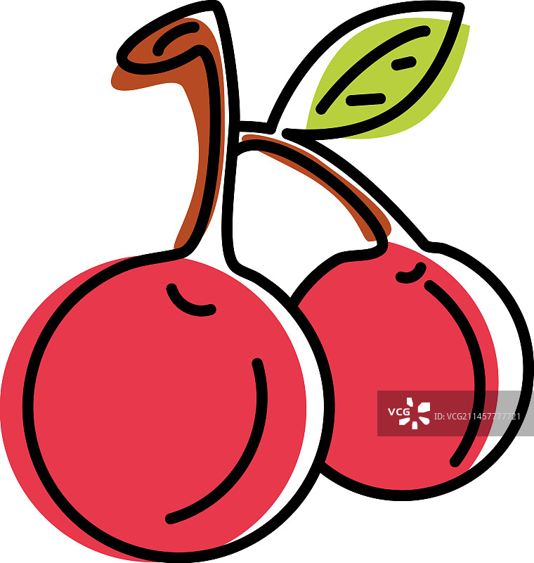 新鲜樱桃水果图标图片素材