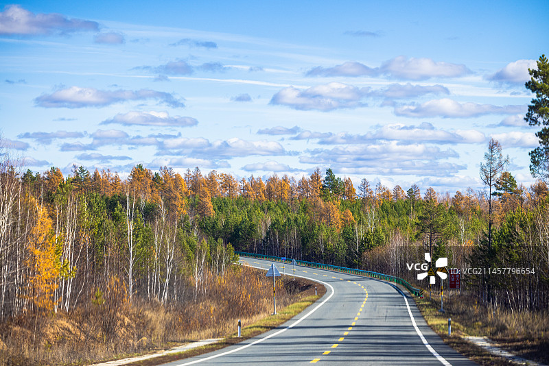 自驾G331国道最美深秋图片素材