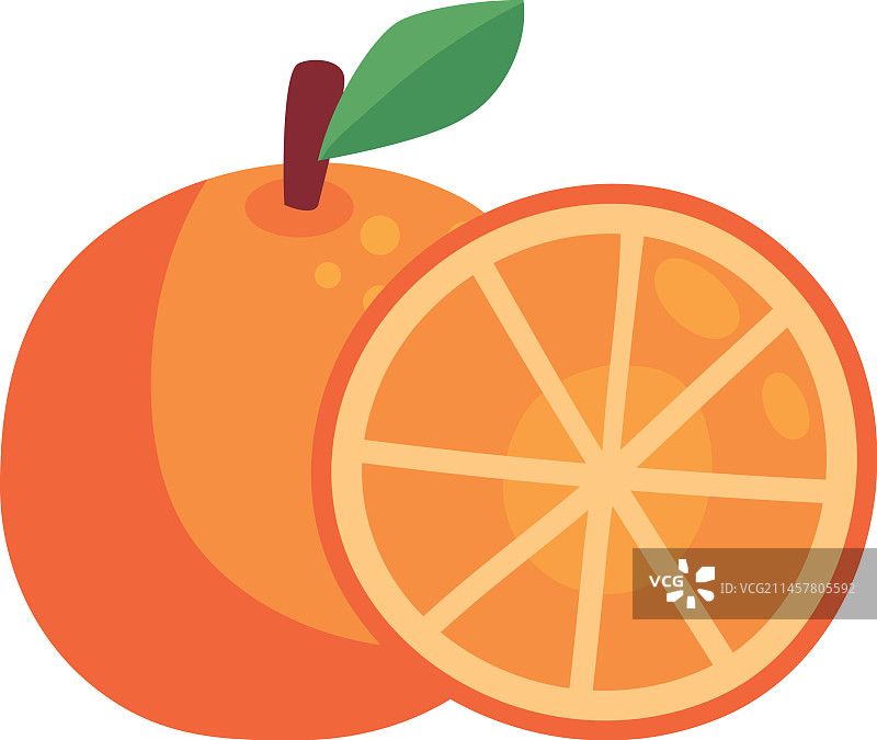新鲜橙色水果图标图片素材