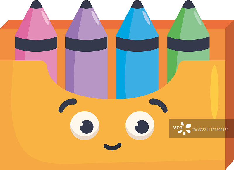 卡通学校蜡笔盒图片素材
