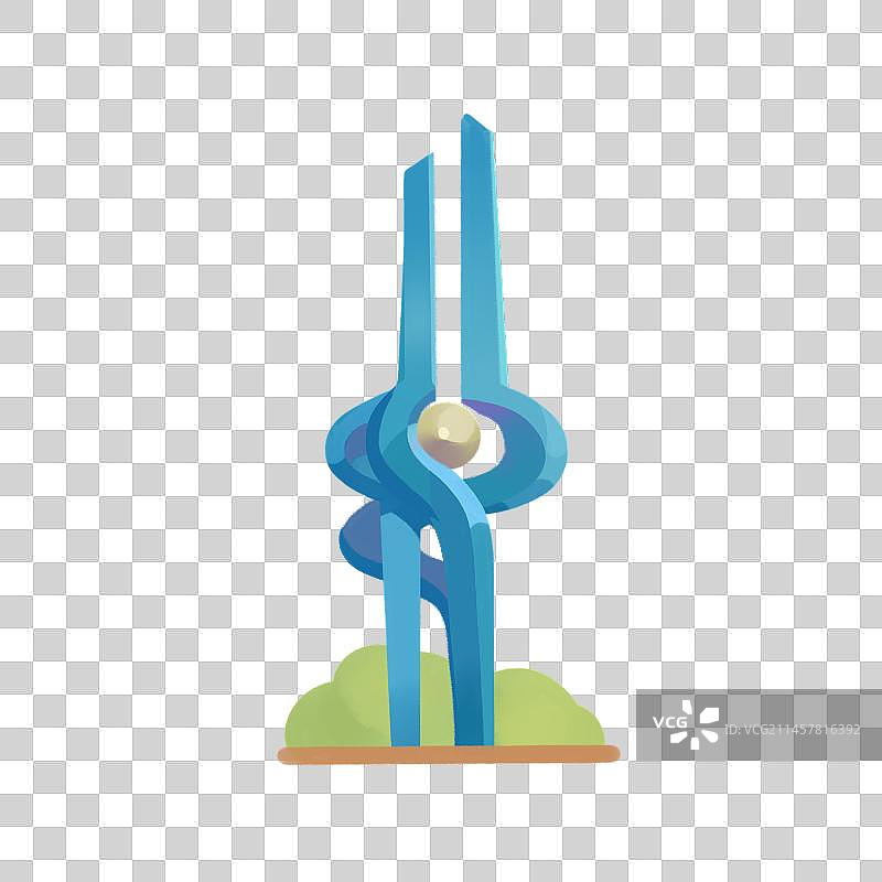 山东济南泉城广场地标插画图片素材