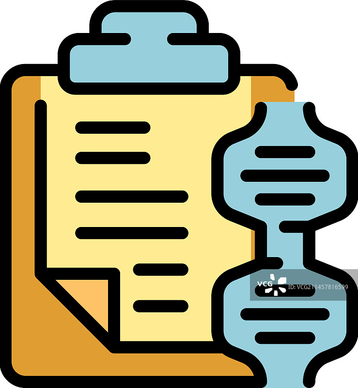 PCR检测剪贴板图标（扁平风格）图片素材