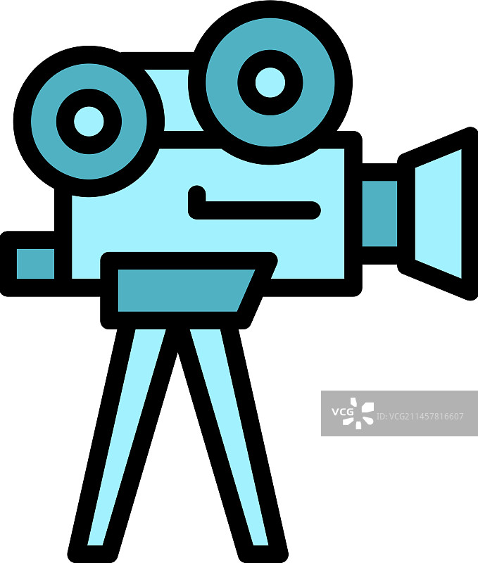 电视摄像机图标（扁平风格）图片素材