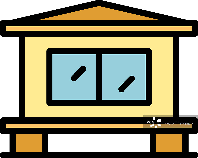 海滩小屋图标（扁平风格）图片素材