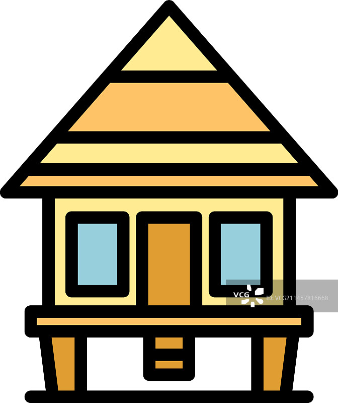 别墅房屋图标（扁平风格）图片素材