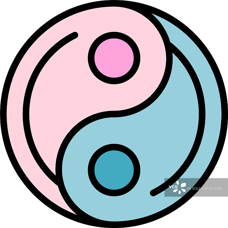 阴阳图标（扁平风格）图片素材