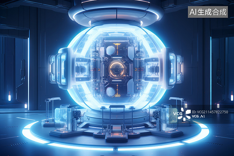【AI数字艺术】未来新能源可再生能源核能设备装置图片素材