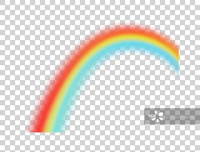 透视感卡通彩虹插画元素图片素材