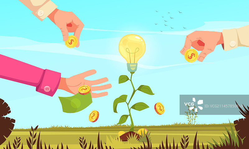 众筹扁平风格概念图片素材