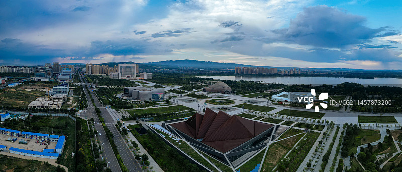 大同 文瀛湖 大剧院 图书馆 博物馆 云冈大酒店 万达广场图片素材