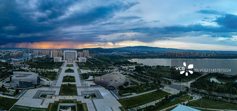 大同 文瀛湖 大剧院 图书馆 博物馆 云冈大酒店 万达广场图片素材