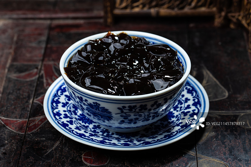 中式背景龟苓膏图片素材