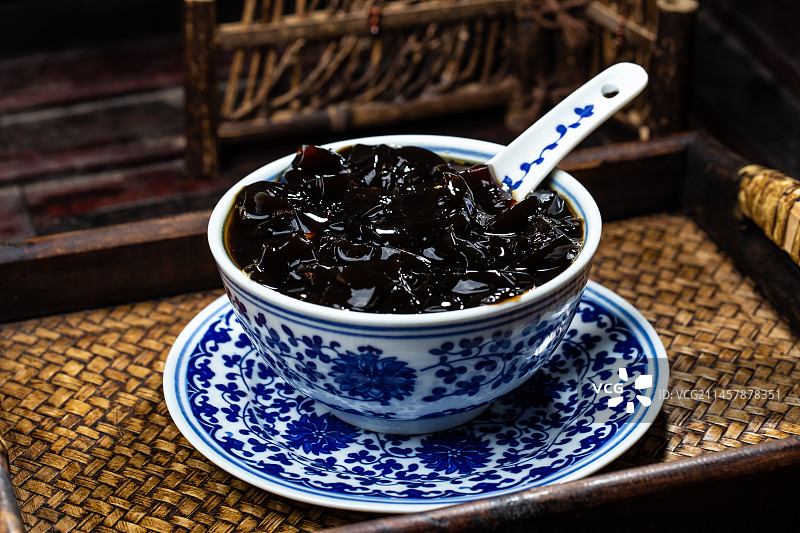 中式背景龟苓膏图片素材