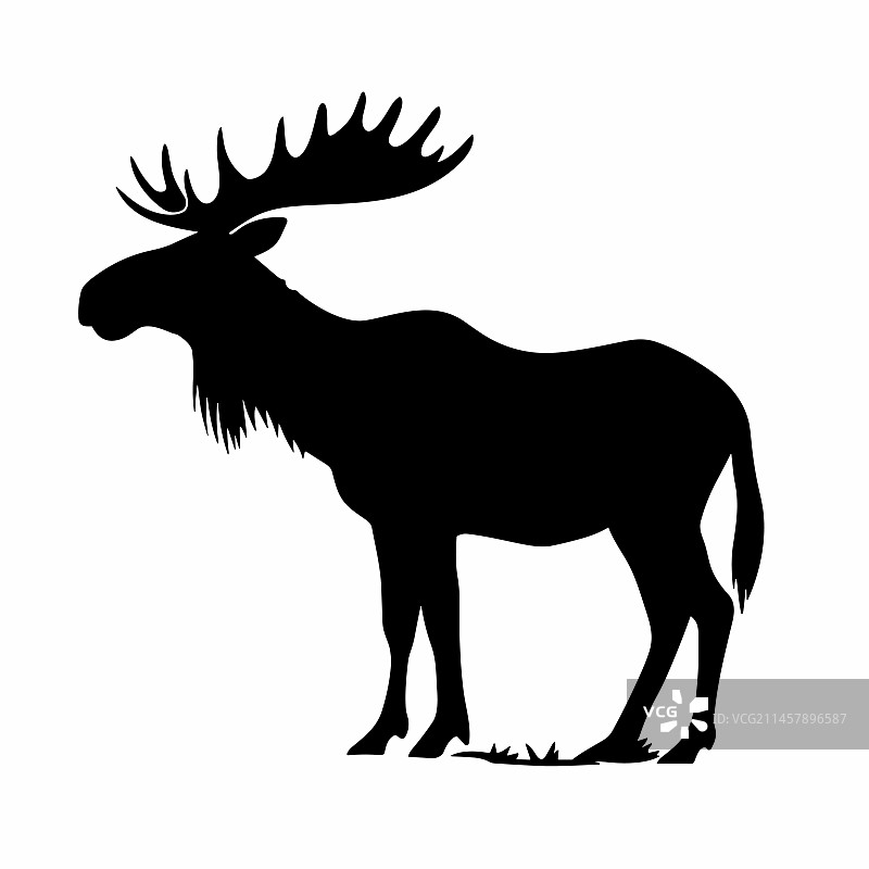 白色背景上的驼鹿黑色图标图片素材