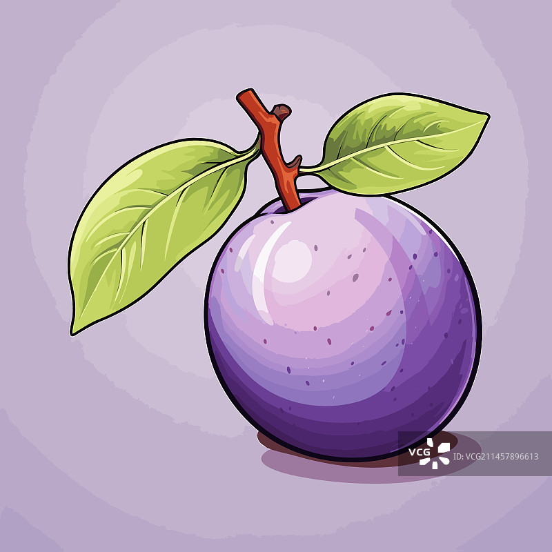 手绘卡通涂鸦风格的李子图片素材