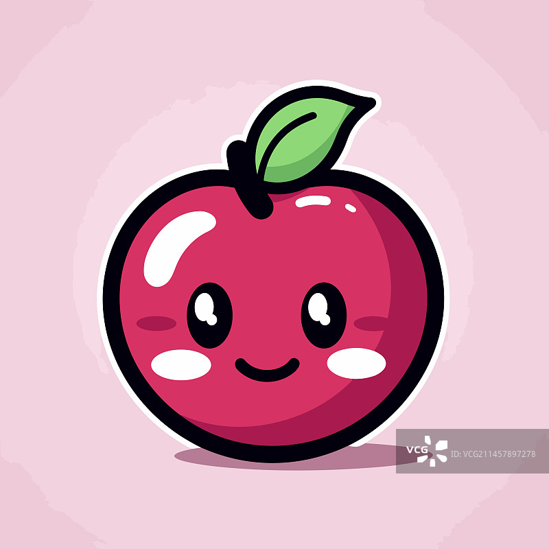 手绘漫画涂鸦风格的樱桃图片素材