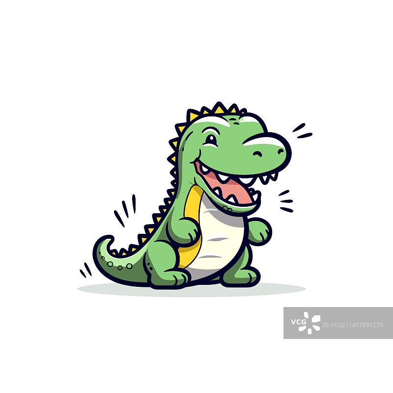 手绘可爱风鳄鱼涂鸦图片素材