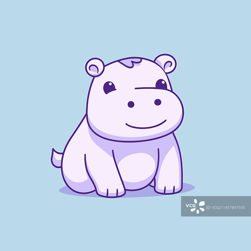手绘河马可爱涂鸦图片素材