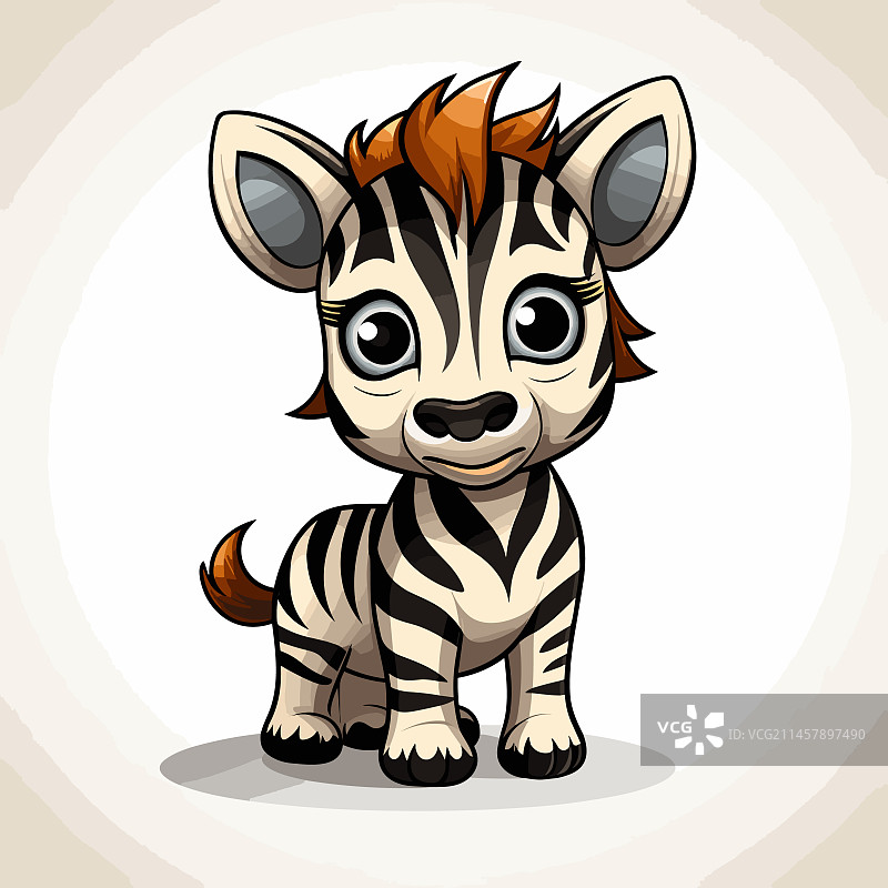 手绘卡通可爱涂鸦风格斑马图片素材