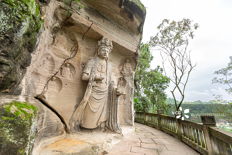 中国四川省资阳市安岳县茗山寺石刻景区图片素材