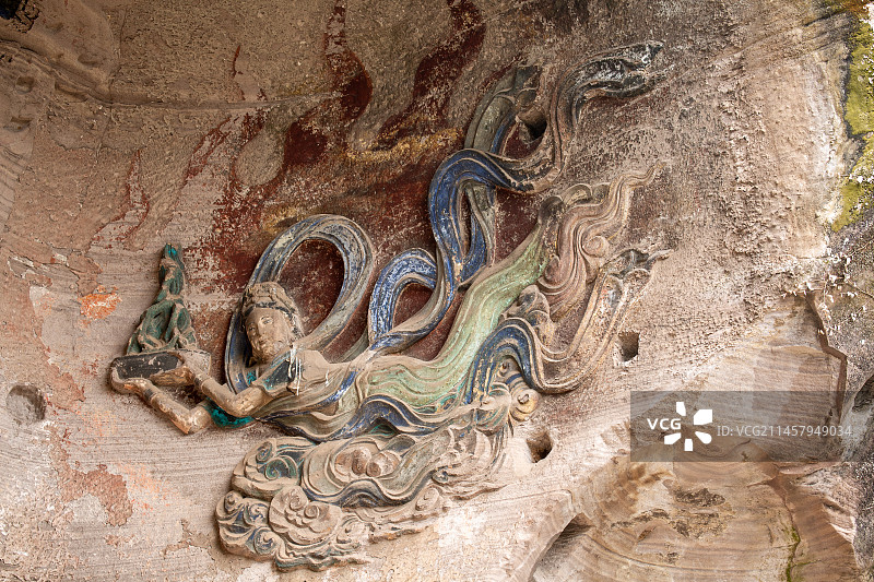 中国四川省资阳市安岳县圆觉洞石刻景区图片素材