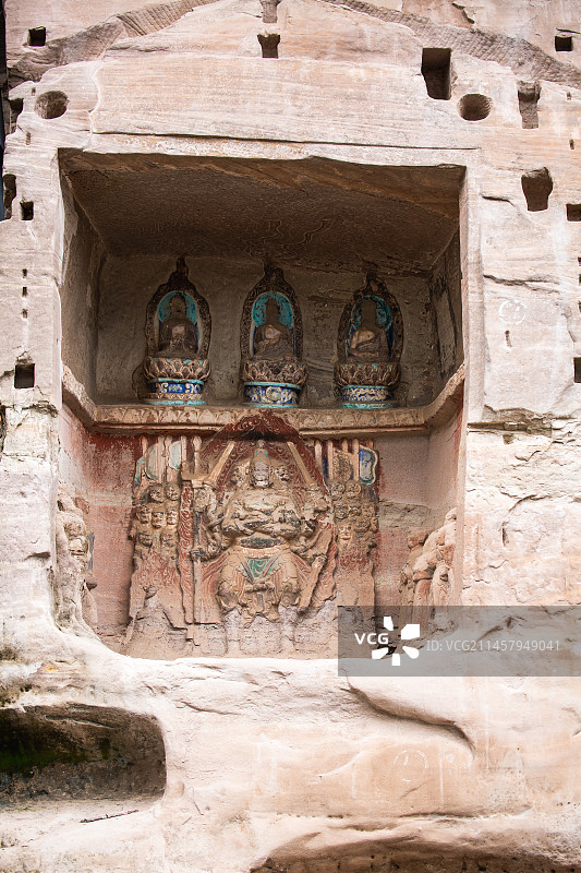 中国四川省资阳市安岳县圆觉洞石刻景区图片素材