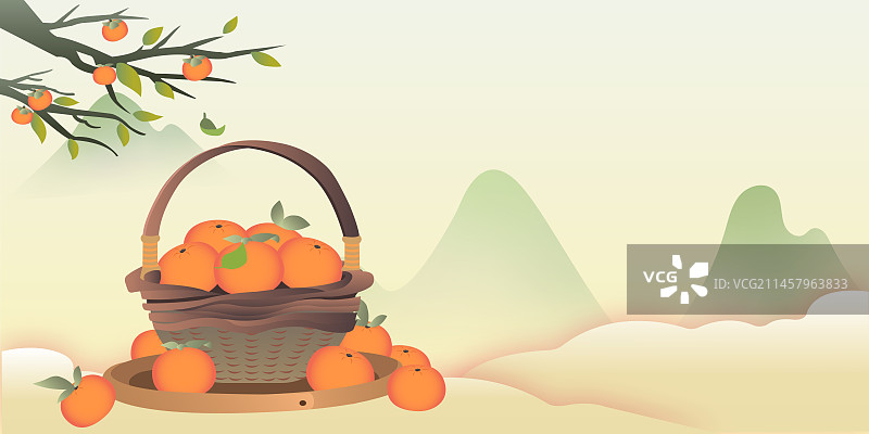 霜降节气插画5（横版）图片素材