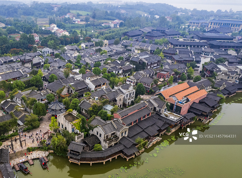 国庆节中的钟祥莫愁村图片素材