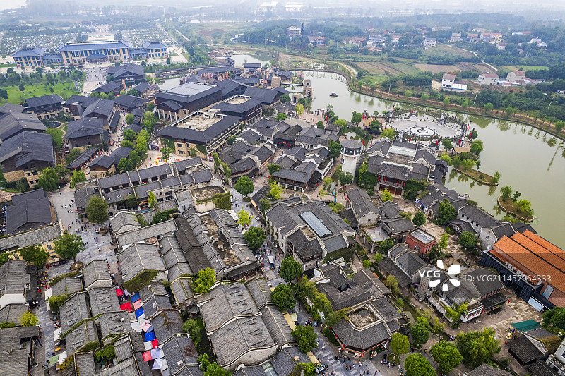 国庆节中的钟祥莫愁村图片素材