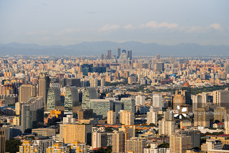 北京市区眺望朝阳区望京SOHO图片素材