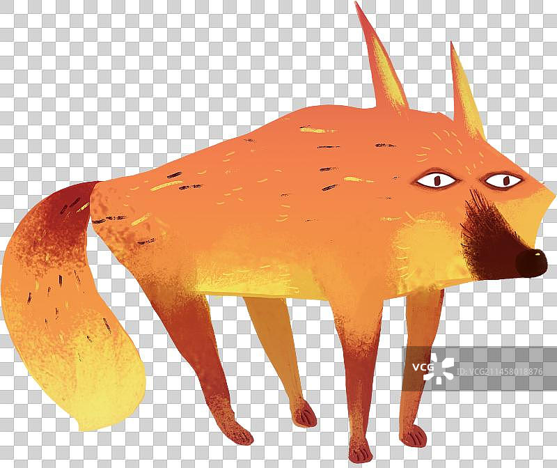 呆呆站立的红狐狸动物元素图片素材