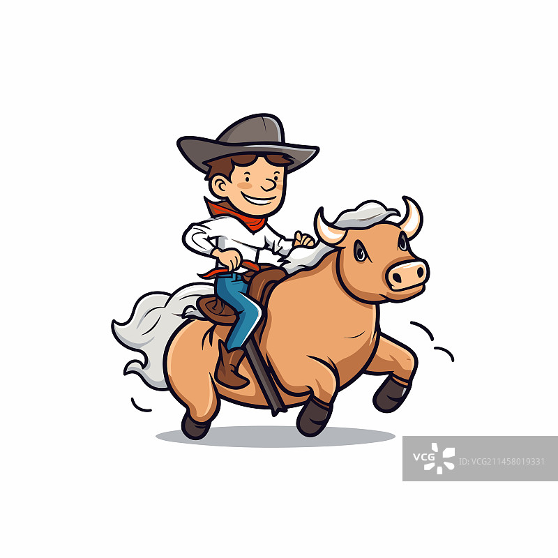 牛仔骑公牛竞技表演图片素材
