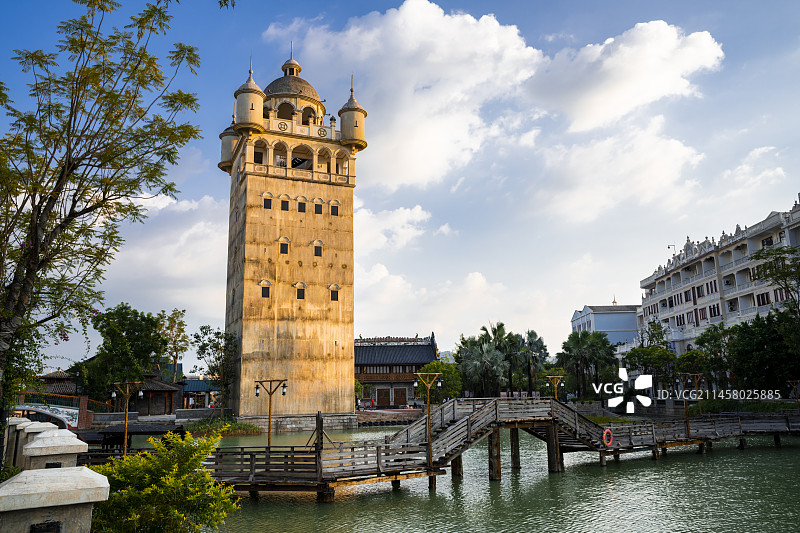 中国广东江门赤坎古镇人文风光图片素材