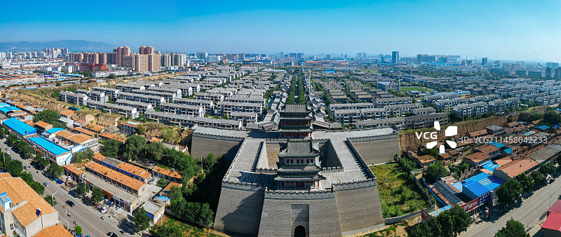 朔州 朔州老城 崇福寺 尉迟敬德庙 地标 航拍图片素材
