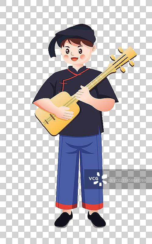 少数民族布朗族人物插画图片素材