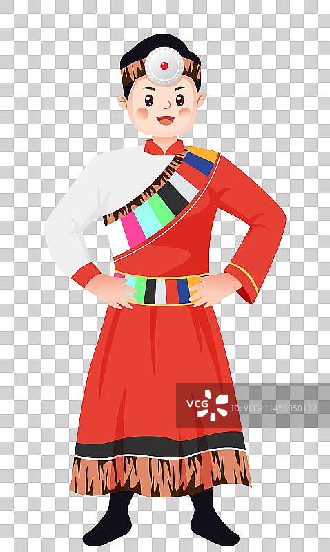 中华传统56个民族少数民族壮族人物矢量插画海报图片素材