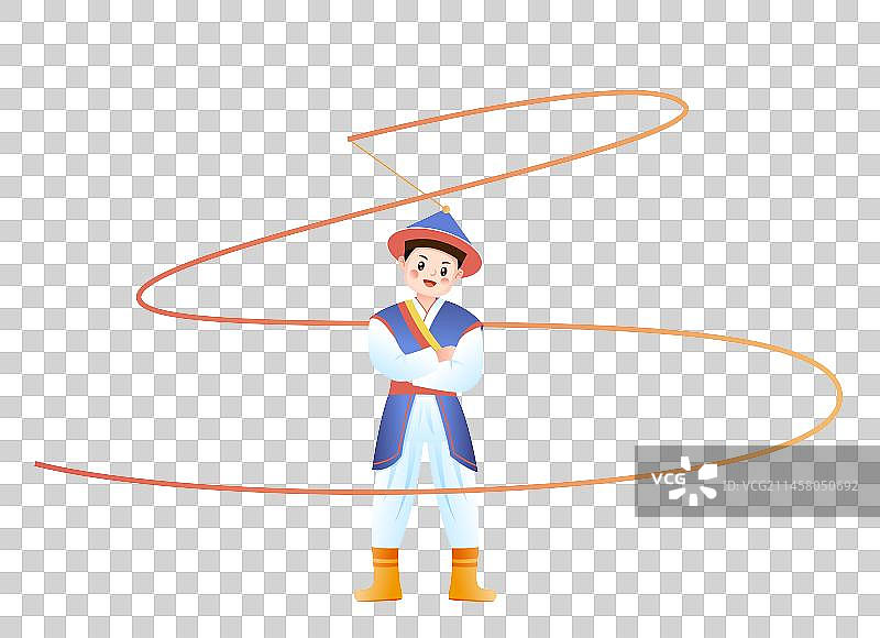 中华传统56个民族少数民族朝鲜族人物插画图片素材