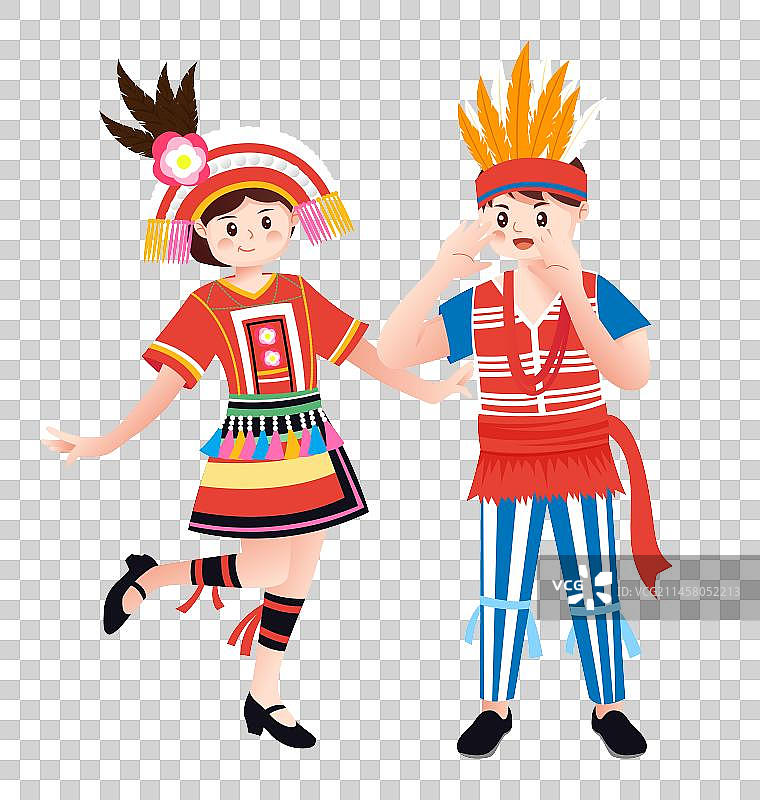 少数民族高山族人物插画图片素材