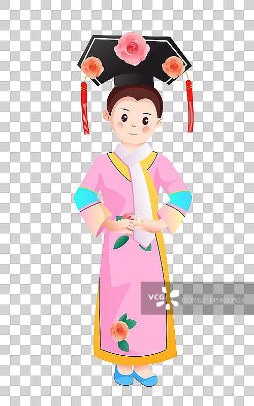 少数民族满族人物插画图片素材