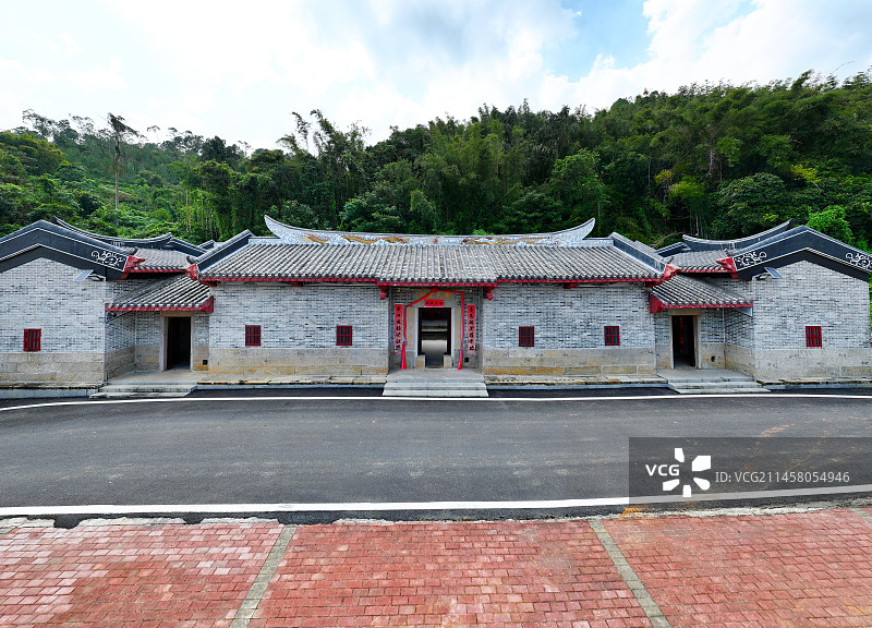 广东省惠州市博罗县福田镇徐福田村徐田古村航拍图片素材