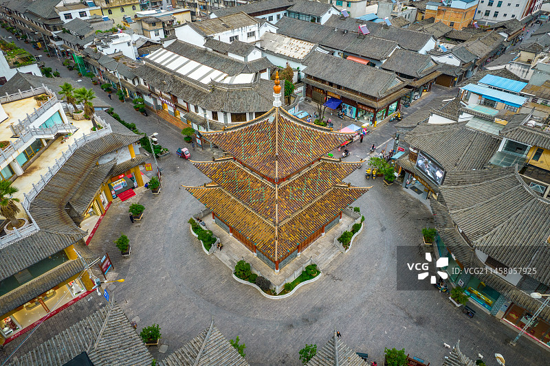 中国云南省玉溪市通海县聚奎阁航拍图片素材