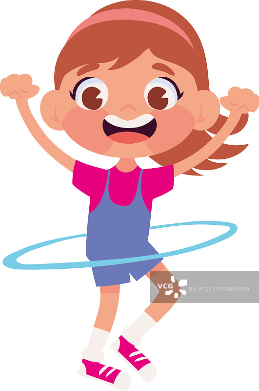 女孩玩呼啦圈图标图片素材