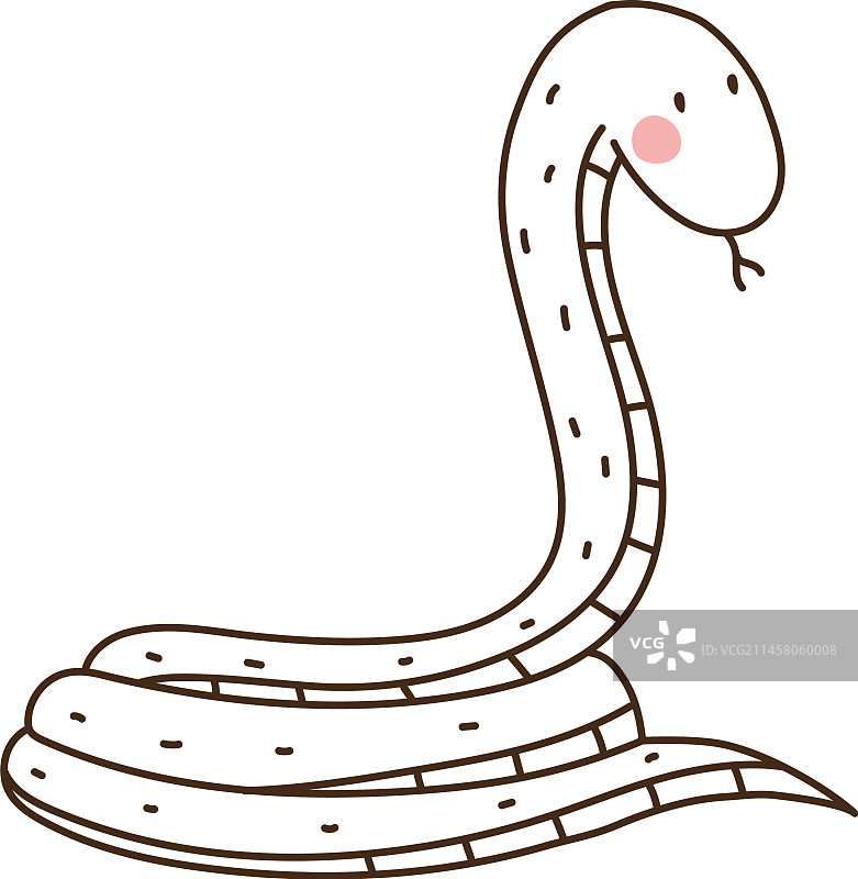 可爱蛇动物涂鸦图标图片素材