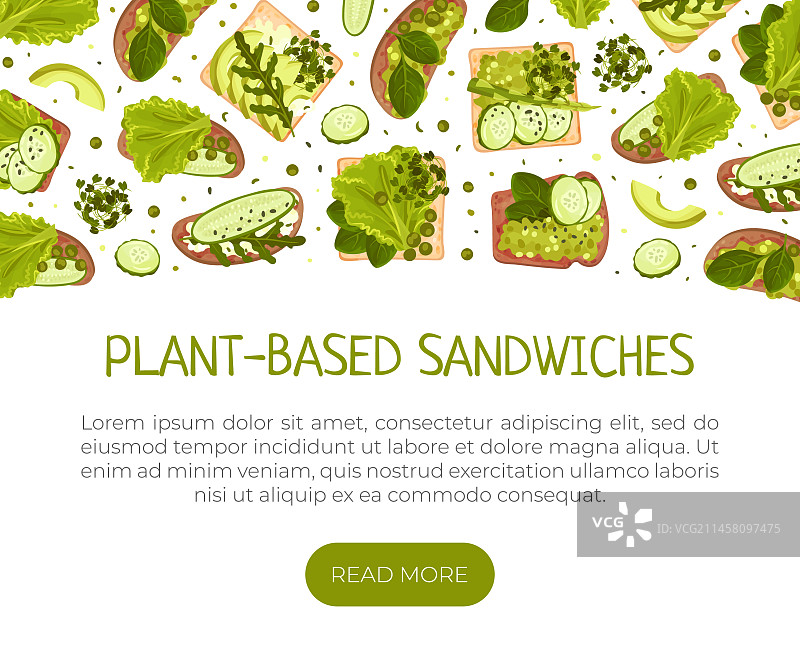 蔬菜三明治美食banner设计图片素材