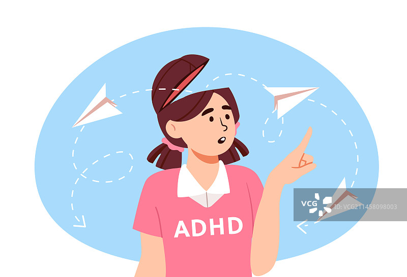 多动症女孩图片素材