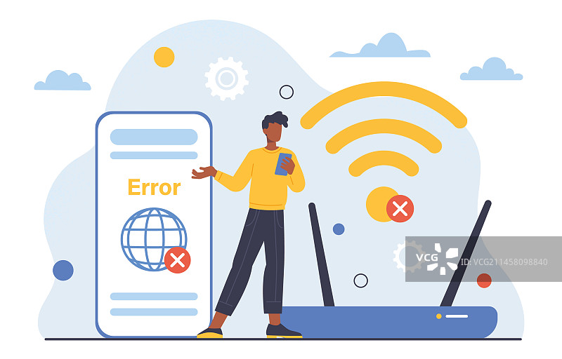 无WiFi连接概念图片素材