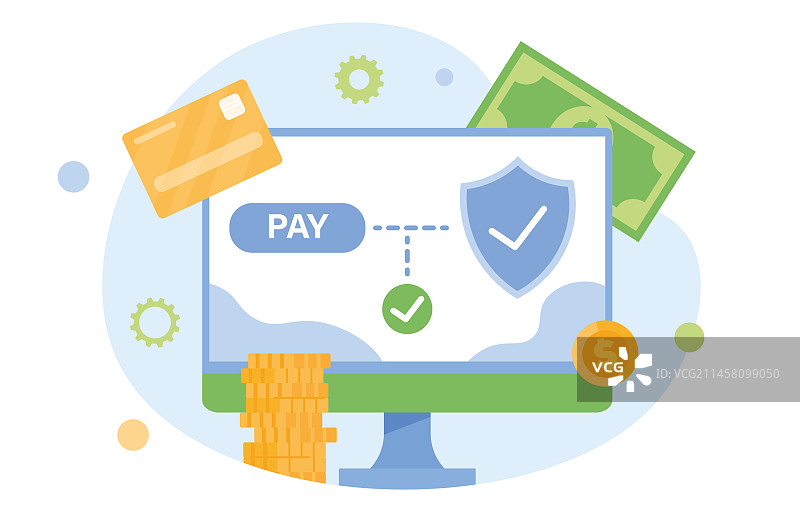 电脑安全支付概念图片素材