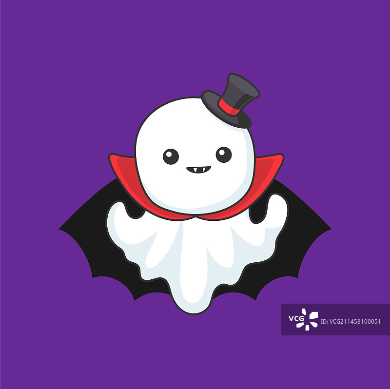 万圣节吸血鬼装扮卡通可爱幽灵图片素材